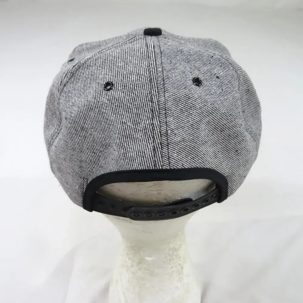 K-Products Thermolyne Flames Fire Gray Black Denim Hat Snapback
